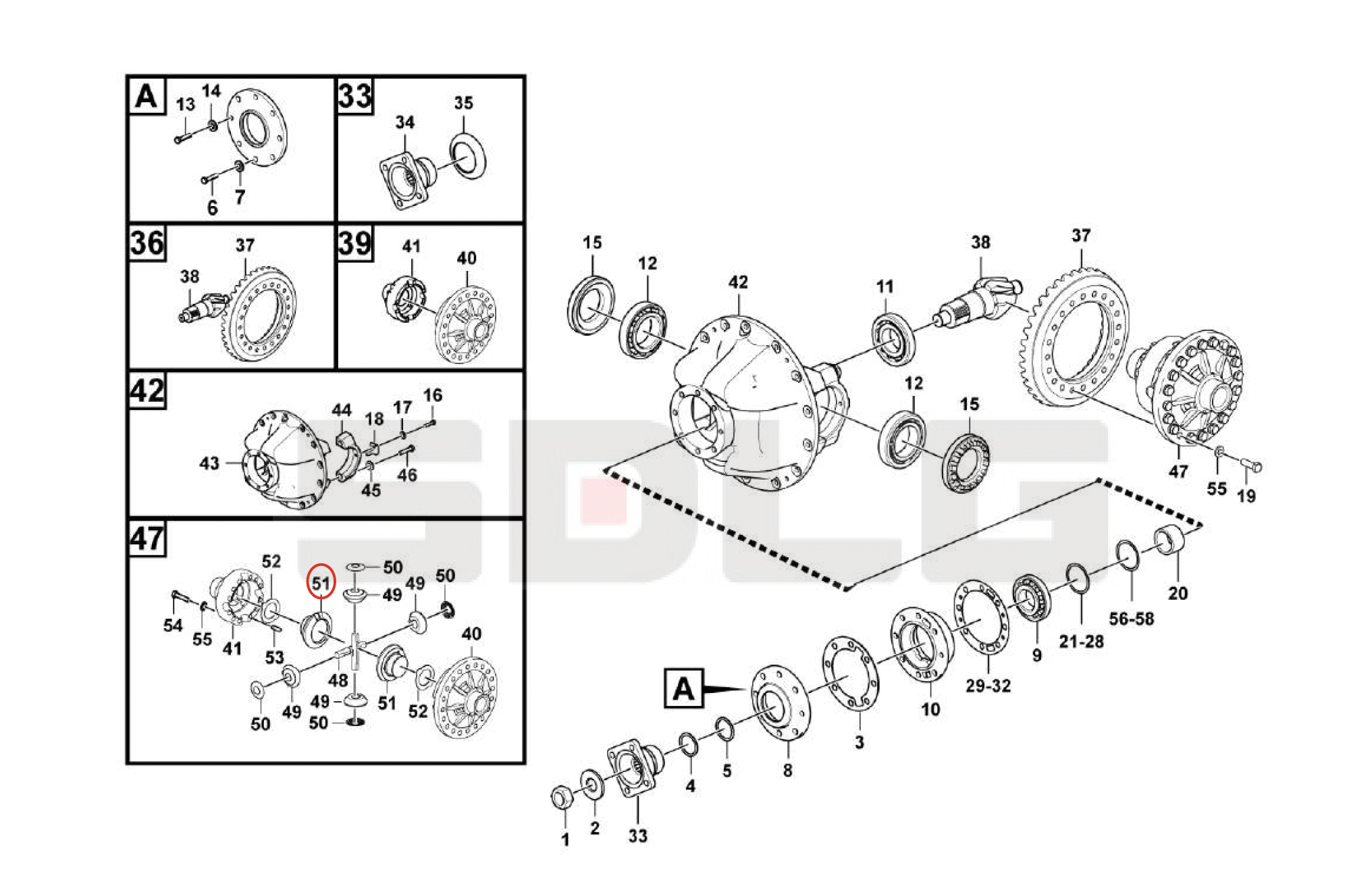 Engrenagem Lateral da Caixa Satelite SDLG...